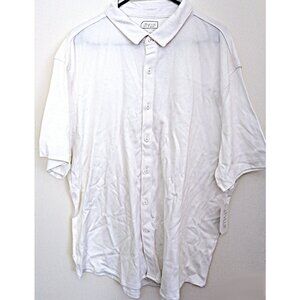 Stylus White Polo Shirt Button Down Classic Collar Short Sleeve NWT SIZE XXL